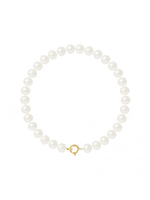 Bracelet Pearls White - Or Jaune