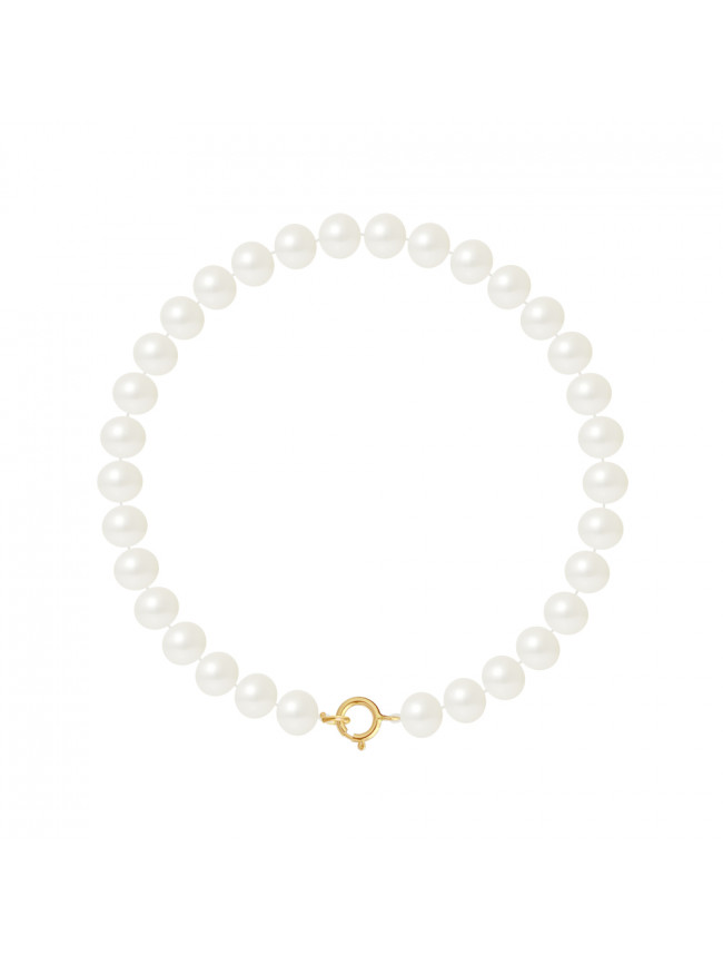 Bracelet Pearls White - Or Jaune