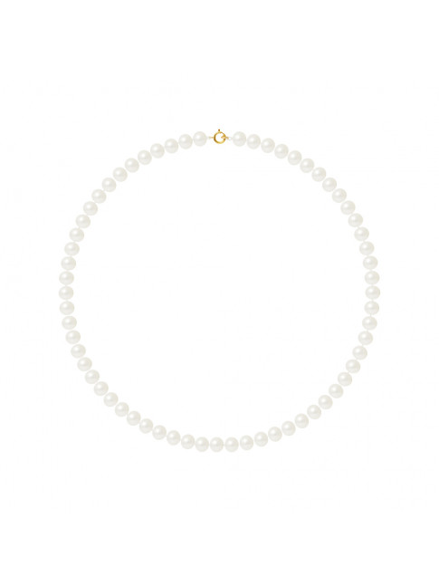 Collier Pearls White - Or Jaune