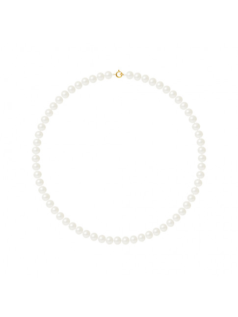 Collier Pearls White - Or Jaune
