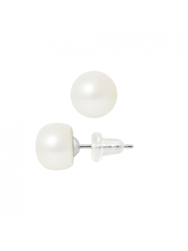 Boucles d'Oreilles Joan White - Or Blanc