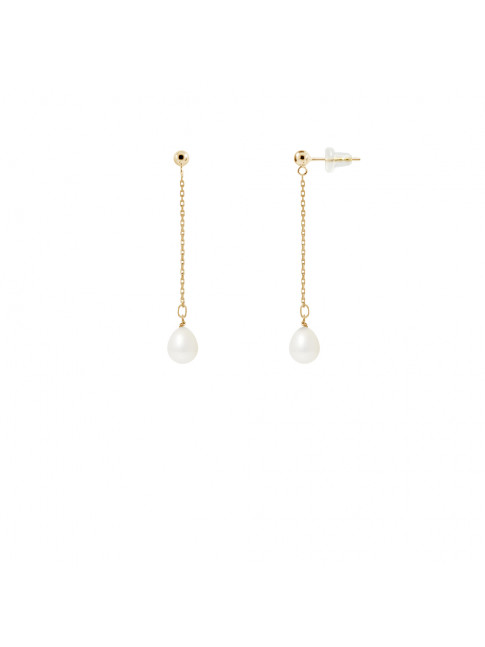 Boucles d'Oreilles Junko White - Or jaune