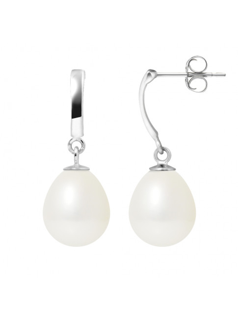 Boucles d'Oreilles Becky White - Or Blanc