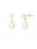 Boucles d'Oreilles Justine White - Or Jaune