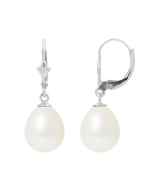 Boucles d'Oreilles Gwen White - Or blanc