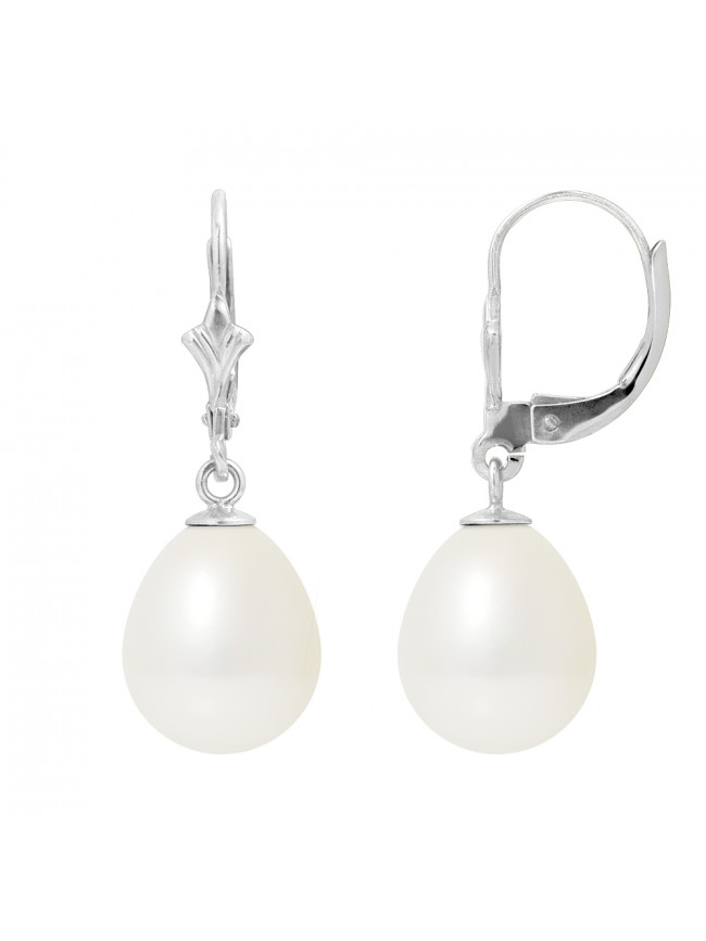 Boucles d'Oreilles Gwen White - Or blanc