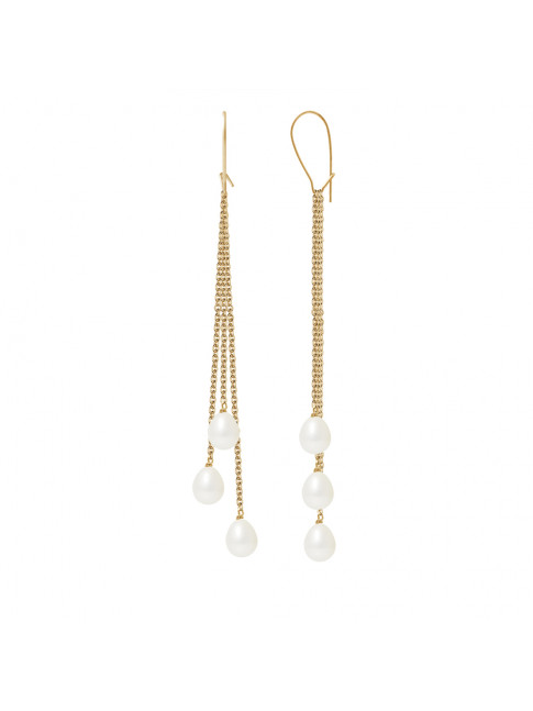 Boucles d'Oreilles Jan White - Or Jaune