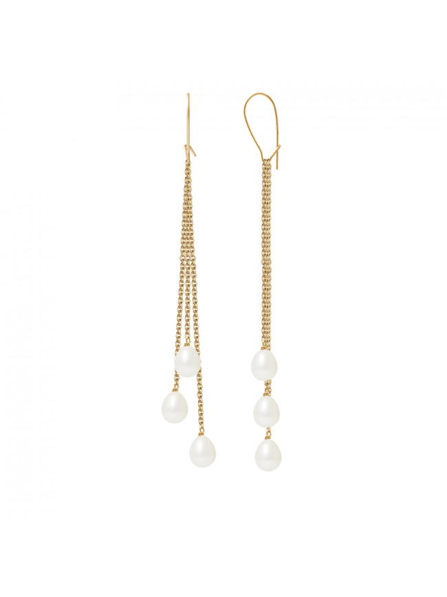 Boucles d'Oreilles Jan White - Or Jaune