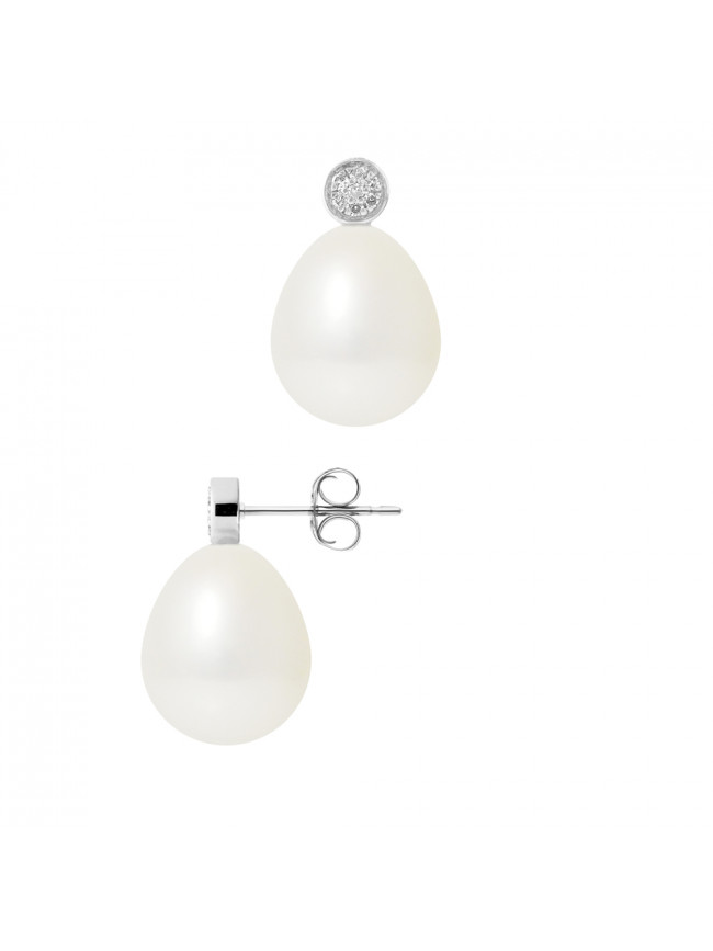 Boucles d'Oreilles Pamela White - Or Blanc