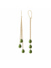 Boucles d'Oreilles Jan White/Green/Gold- Or Jaune